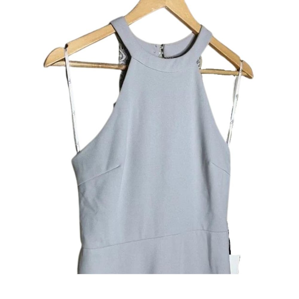 NWT Lulus Joella Light Grey Lace Halter Maxi Dress Size S - Picture 4 of 8